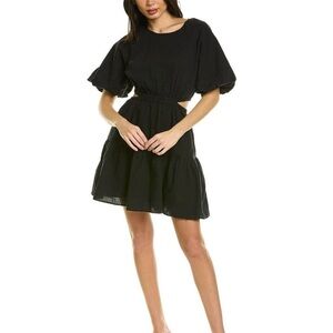 NWT Madewell Seersucker Puff Sleeve Cutout Mini Dress - Size S
